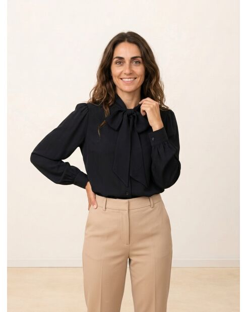 Camicia corta 100% seta nera