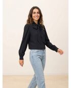 Camicia corta 100% seta nera