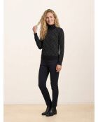Pull col montant en Jacquard Logo All Over noir/gris foncé