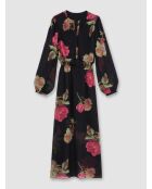 Robe longue imprimée noire