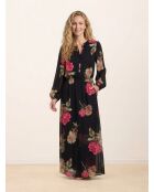 Robe longue imprimée noire