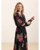 Robe longue imprimée noire