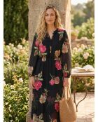 Robe longue imprimée noire