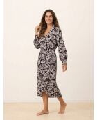 Schwarzes bedrucktes Midikleid