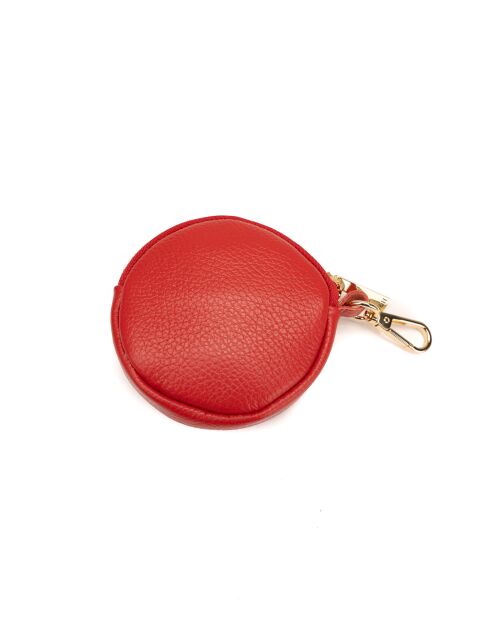 Runa rode leren sleutelhangers - 10x10x1,5cm