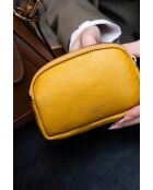 Mustard Gema leren portemonnee - 15x10x5cm