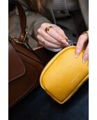 Mustard Gema leren portemonnee - 15x10x5cm