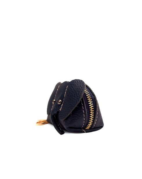 Jim blauwe leren portemonnee - 10x7x5cm