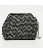 Sac à bandouliere en cuir Karyn argenté - 25X20X5cm