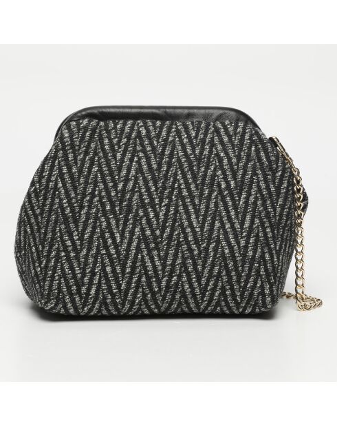 Sac à bandouliere en cuir Karyn argenté - 25X20X5cm