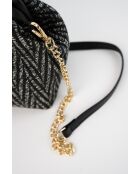 Sac à bandouliere en cuir Karyn argenté - 25X20X5cm