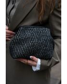 Sac à bandouliere en cuir Karyn argenté - 25X20X5cm