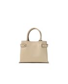Nelia beige Lederhandtasche - 27x22x12cm