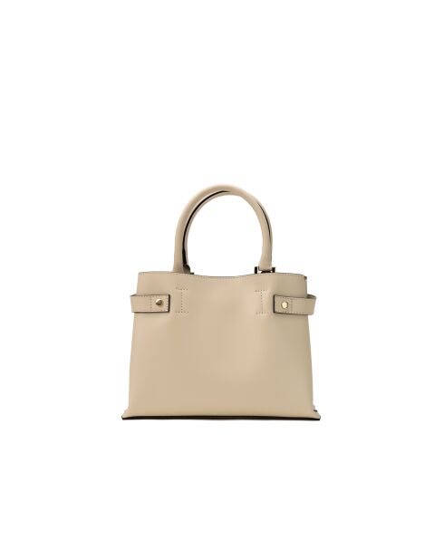 Borsa a mano Nelia in pelle beige - 27x22x12cm
