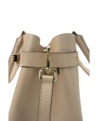 Nelia beige Lederhandtasche - 27x22x12cm