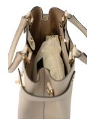 Nelia beige Lederhandtasche - 27x22x12cm