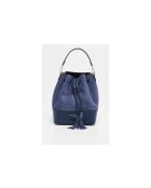 Livy marineblauwe leren zeehondenzak - 21,5x27x15cm