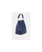 Livy marineblauwe leren zeehondenzak - 21,5x27x15cm