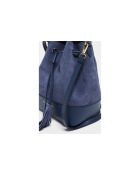Livy marineblauwe leren zeehondenzak - 21,5x27x15cm
