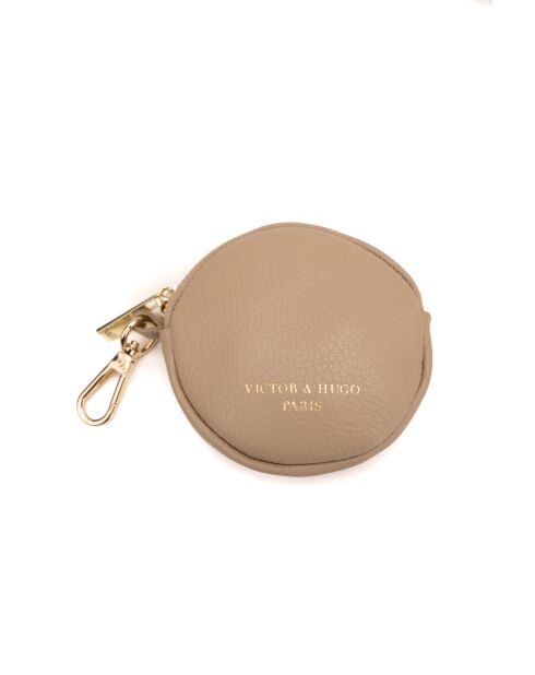 Runa beige leren sleutelhangers - 10x10x1,5cm