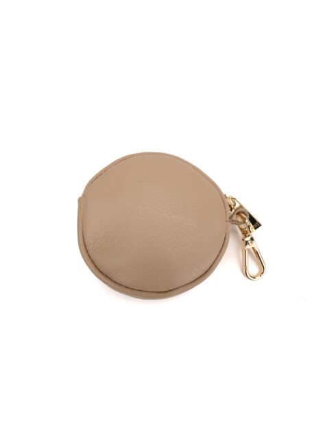 Runa beige leren sleutelhangers - 10x10x1,5cm