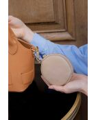 Runa beige leren sleutelhangers - 10x10x1,5cm