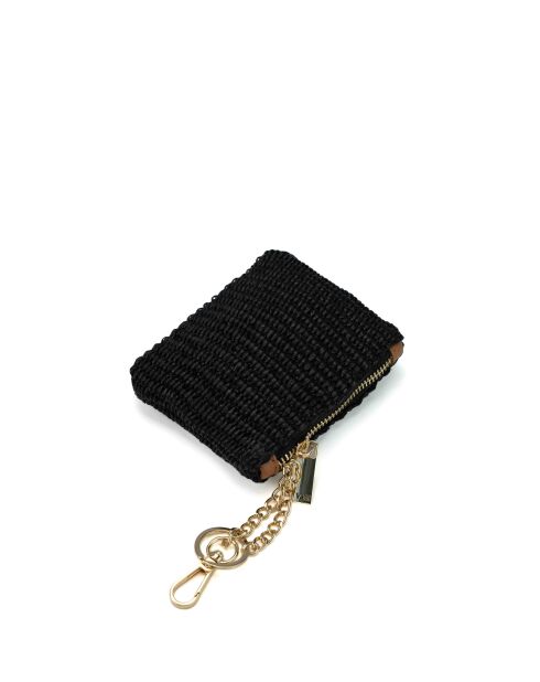 Sol zwarte leren portemonnee - 13x10x1cm