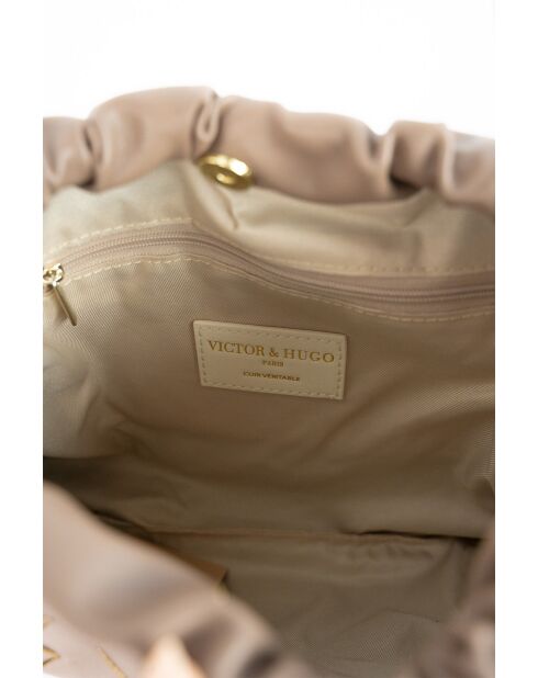 Eloa Schultertasche aus helltaupefarbenem Leder - 23x13x8cm