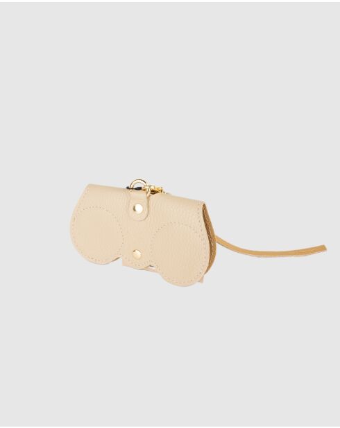 Moly beige leren brillenhouder - 15x8x2cm