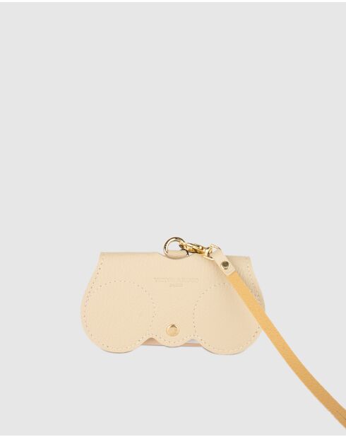 Moly beige leren brillenhouder - 15x8x2cm