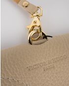 Moly beige leren brillenhouder - 15x8x2cm