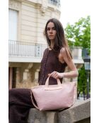 Borsa a tracolla Monaco in pelle rosa chiaro - 43x26x14,5cm