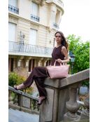 Borsa a tracolla Monaco in pelle rosa chiaro - 43x26x14,5cm