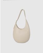 Cremefarbene Schultertasche Aiko aus Leder - 30x40x8cm