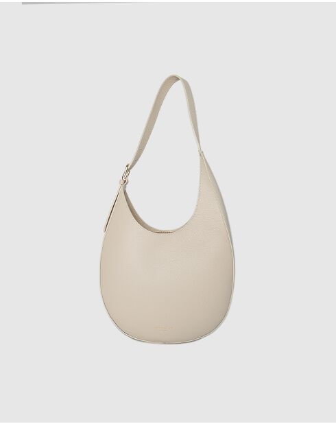 Cremefarbene Schultertasche Aiko aus Leder - 30x40x8cm