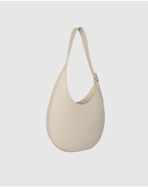 Cremefarbene Schultertasche Aiko aus Leder - 30x40x8cm