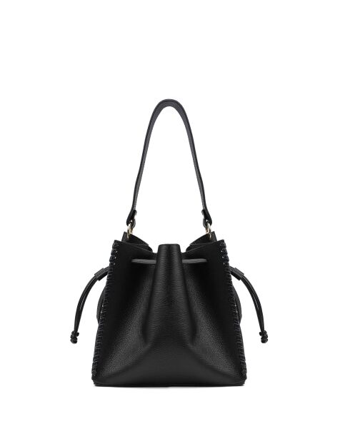 Claudia Schultertasche aus schwarzem Leder - 27x25 12cm