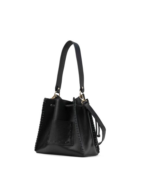 Claudia Schultertasche aus schwarzem Leder - 27x25 12cm