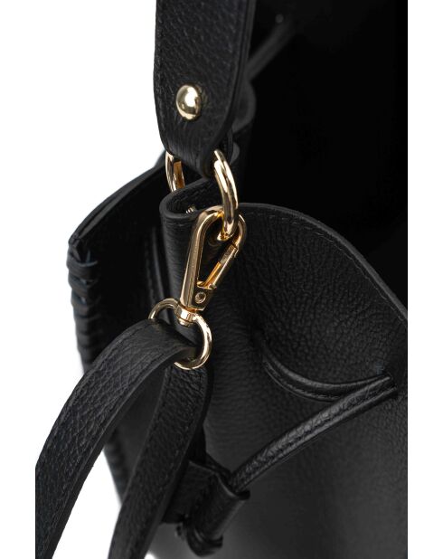 Claudia Schultertasche aus schwarzem Leder - 27x25 12cm
