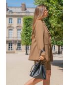 Claudia Schultertasche aus schwarzem Leder - 27x25 12cm