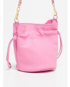 Eonora roze leren schoudertas - 17x19,5x15cm
