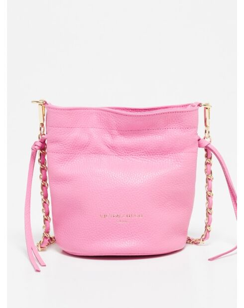 Eonora roze leren schoudertas - 17x19,5x15cm