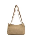 Beige Mia leren schoudertas - 28x17x8cm