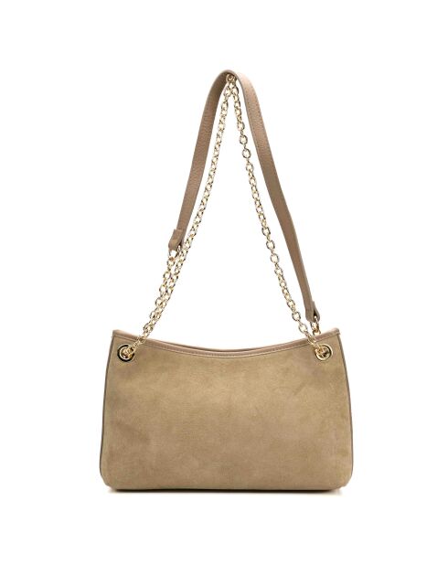 Bandolera de piel Mia beige - 28x17x8cm