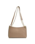 Beige Mia leren schoudertas - 28x17x8cm