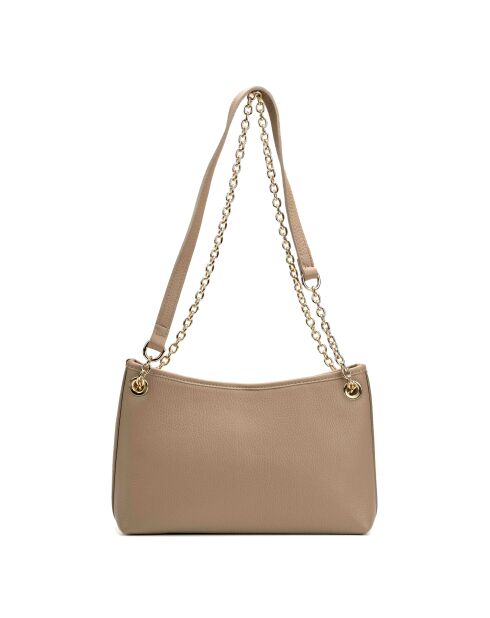 Bandolera de piel Mia beige - 28x17x8cm