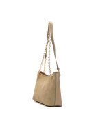 Beige Mia leren schoudertas - 28x17x8cm