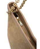 Beige Mia leren schoudertas - 28x17x8cm