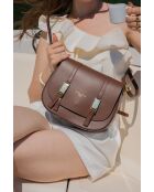 Ruth braune Schultertasche aus Leder - 26x20x8cm