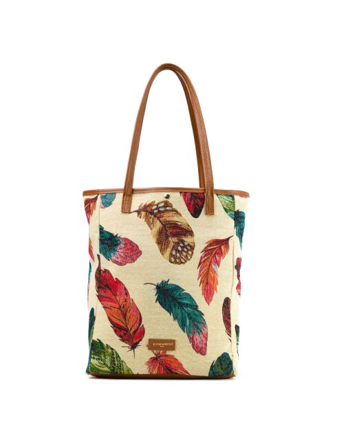 Elyna veelkleurige leren schoudertas - 40x36x14,5cm